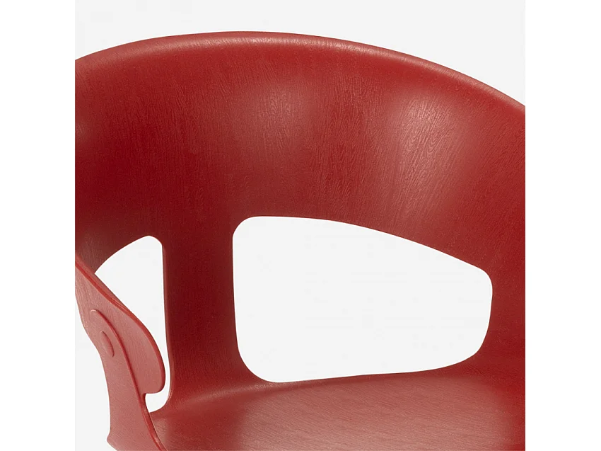 Silla de comedor de diseño moderno para bar y restaurante Evelyn - Rojo