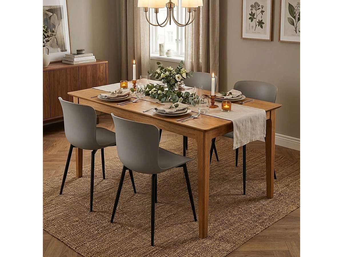 Silla de bar y cocina moderna en polipropileno y metal Chloe - Gris