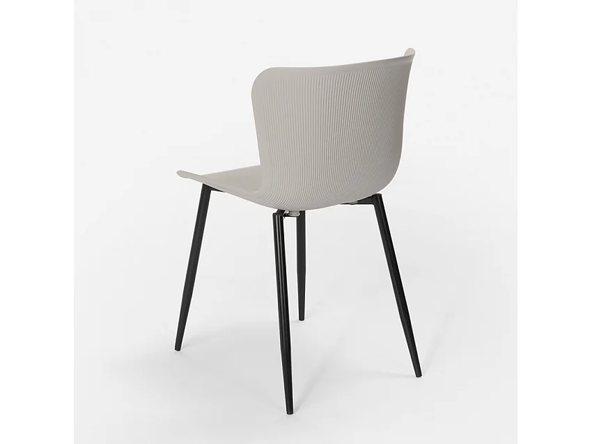 Silla de bar y cocina moderna en polipropileno y metal Chloe - Gris
