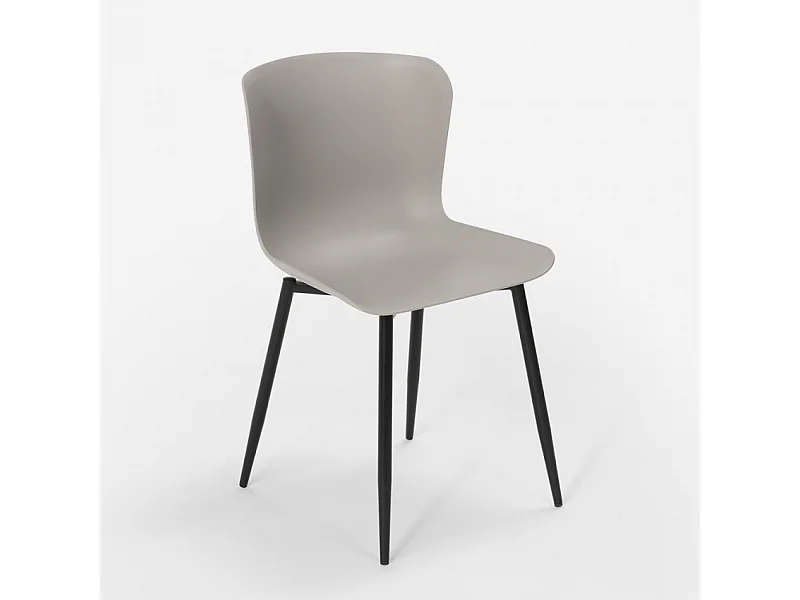 Stuhl Modernes Design in Polypropylen und Metall für Küche Bar Restaurant Chloe - Grau