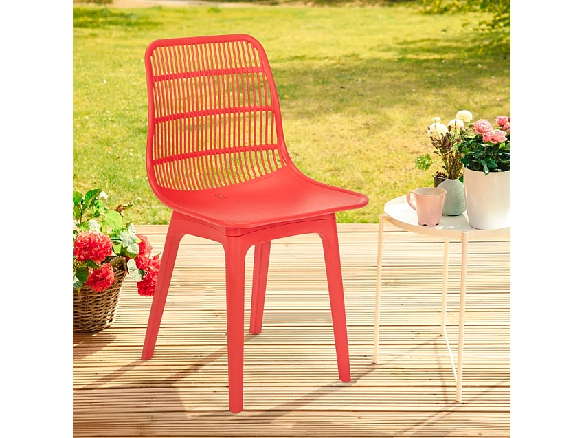 Sedia in polipropilene per cucina bar ristorante giardino moderno Bluetit - Rosso