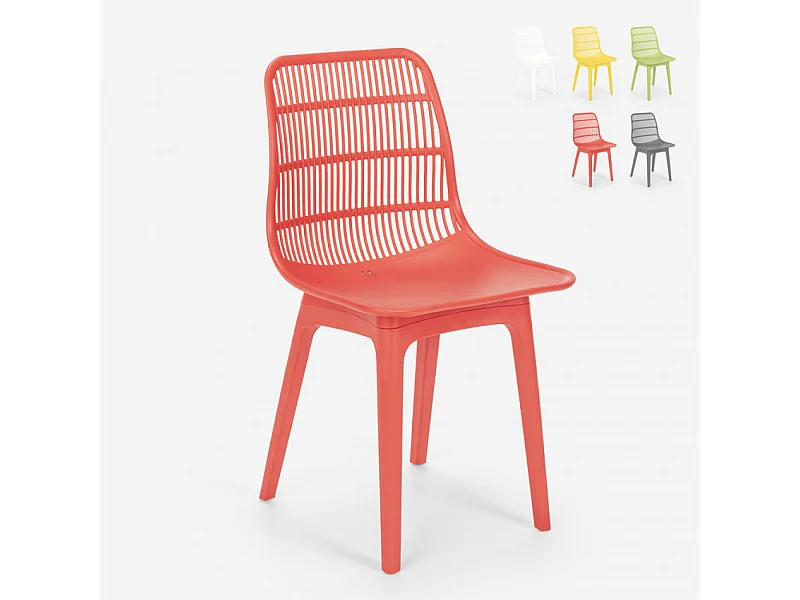 Sedia in polipropilene per cucina bar ristorante giardino moderno Bluetit - Rosso