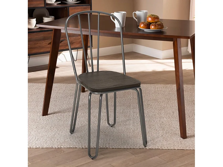 Stuhl für bar- und küche aus stahl im industriestil Ferrum - Dunkel Grau