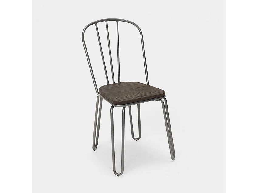 Stuhl für bar- und küche aus stahl im industriestil Ferrum - Dunkel Grau