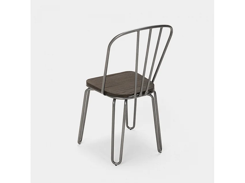 Stuhl für bar- und küche aus stahl im industriestil Ferrum - Dunkel Grau