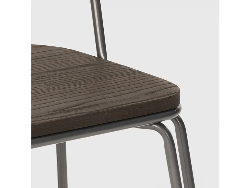 Stuhl für bar- und küche aus stahl im industriestil Ferrum - Dunkel Grau