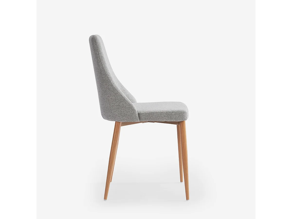 Stuhl gepolstert modern aus Stoff für Esszimmer und Küche Sirka - Hellgrau
