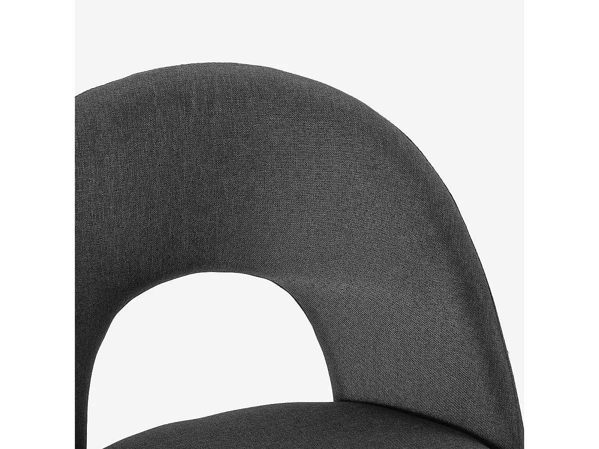 Eleganter gepolsterter Stoffstuhl für Wohnzimmer und Esszimmer Sarwa - Dunkel Grau