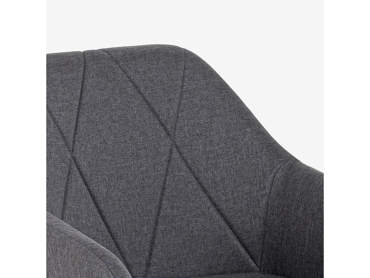 Stoffstuhl mit Armlehnen für Esszimmer und Küche Rakna - Dunkel Grau