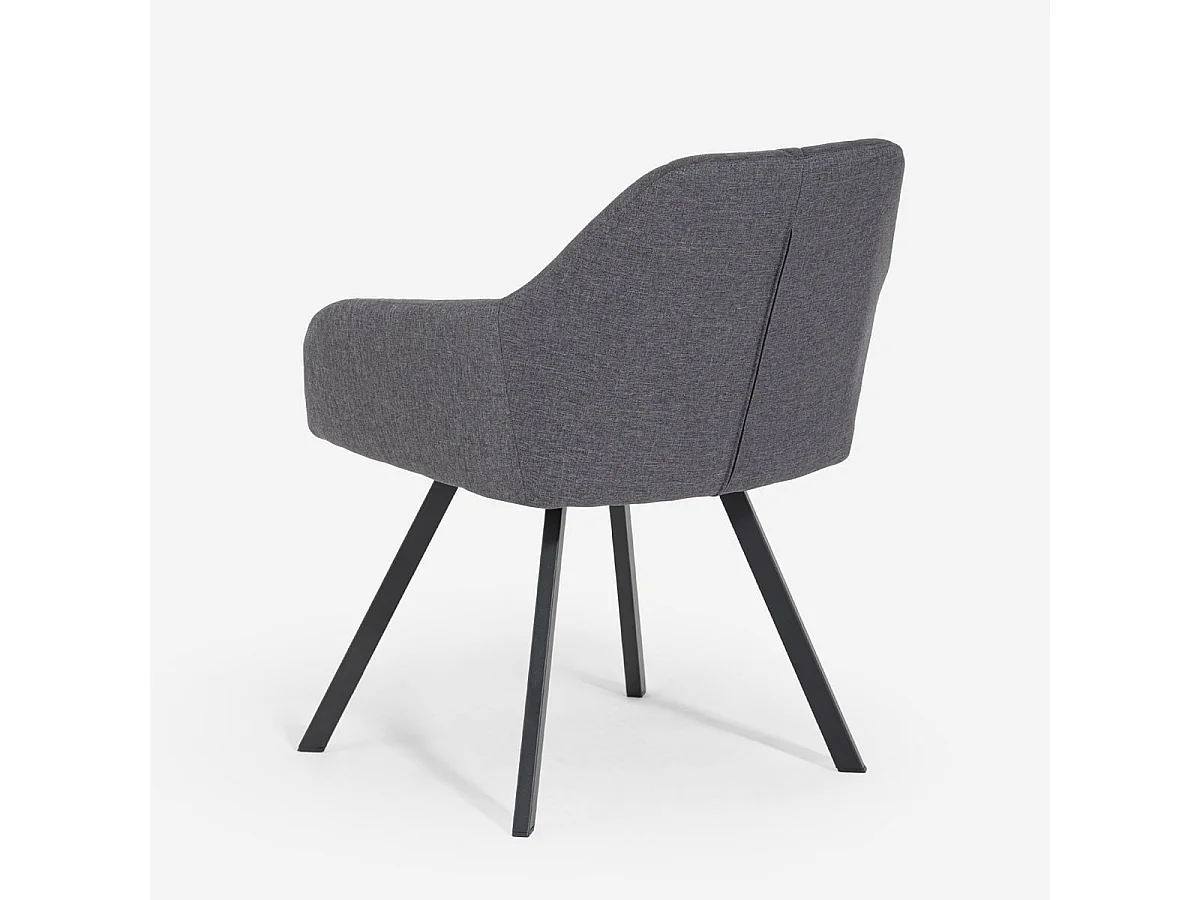 Stoffstuhl mit Armlehnen für Esszimmer und Küche Rakna - Dunkel Grau