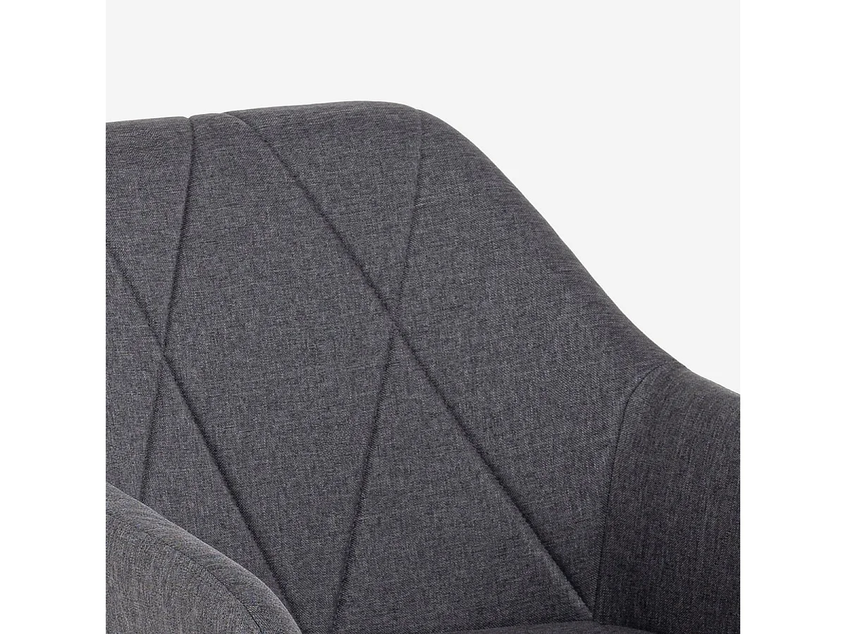 Stoffstuhl mit Armlehnen für Esszimmer und Küche Rakna - Dunkel Grau