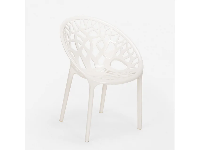 Silla de polipropileno de diseño moderno para restaurante y barra de cocina Fragus - Blanco