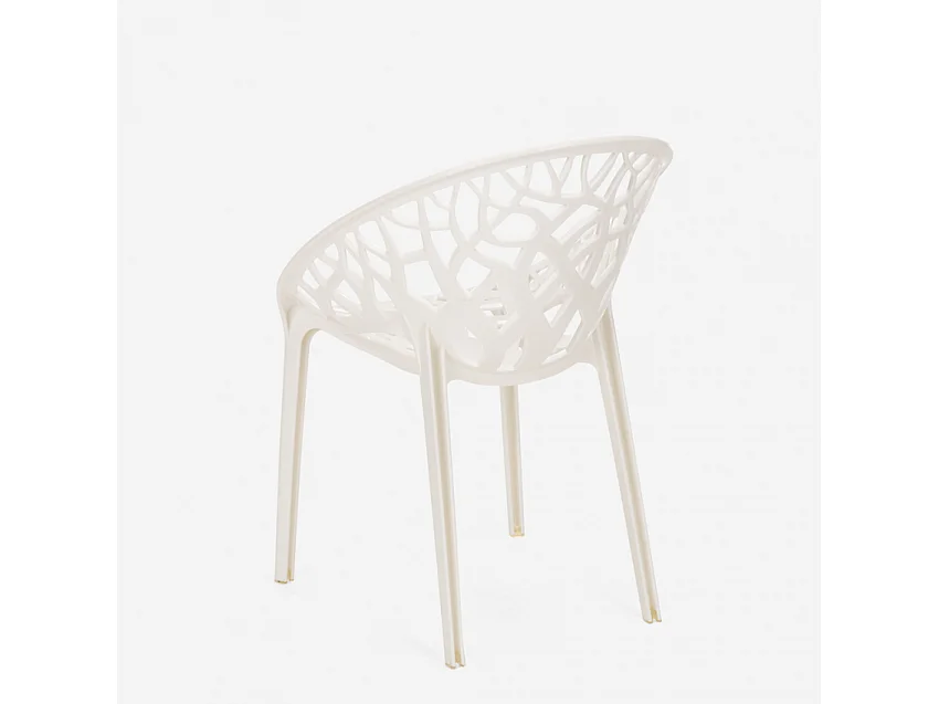 Silla de polipropileno de diseño moderno para restaurante y barra de cocina Fragus - Blanco