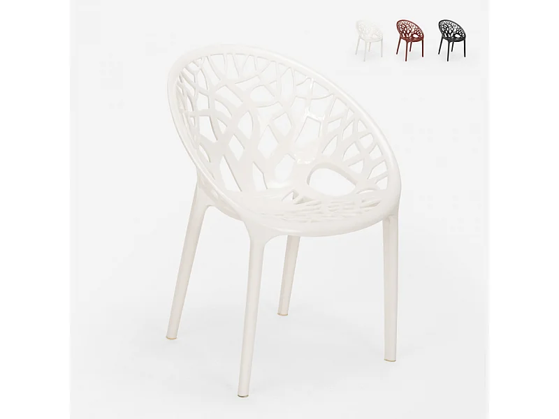 Silla de polipropileno de diseño moderno para restaurante y barra de cocina Fragus - Blanco
