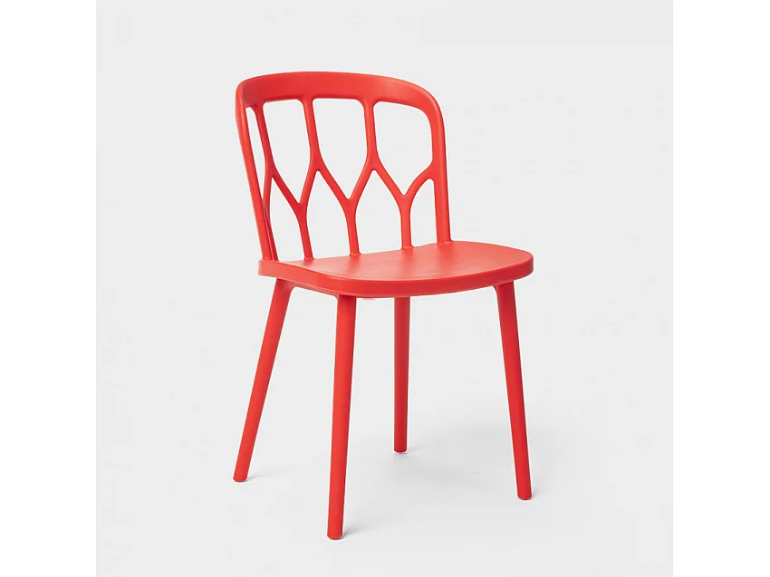 Sedie design moderno per cucina bar e giardino in polipropilene alchimia Flow - Rosso