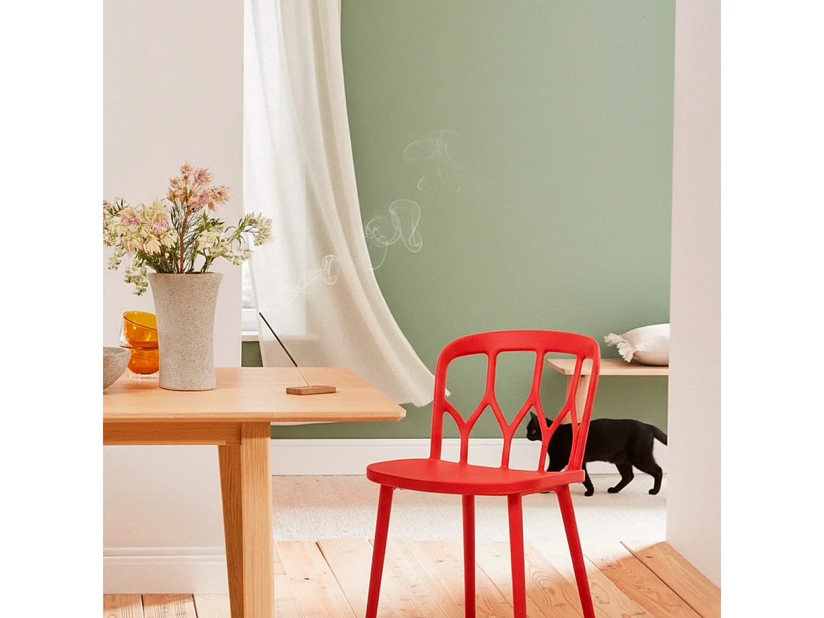 Sedie design moderno per cucina bar e giardino in polipropilene alchimia Flow - Rosso