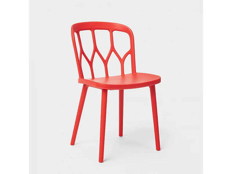 Sedie design moderno per cucina bar e giardino in polipropilene alchimia Flow - Rosso
