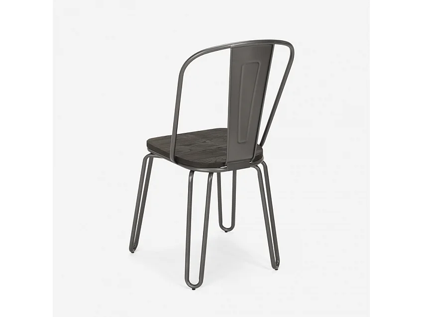 sillas de acero estilo de diseño industrial para bar y cocina ferrum one - Gris Oscuro