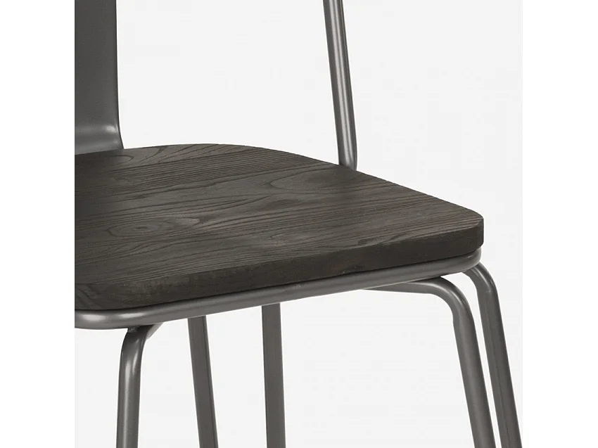 sillas de acero estilo de diseño industrial para bar y cocina ferrum one - Gris Oscuro