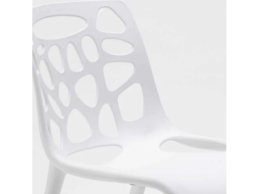 Silla polipropileno anti uv diseño moderno Gelateria cocina cafetería - Blanco