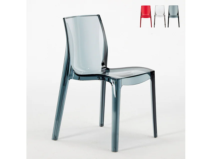 Silla transparentes cocina bar Femme Fatale Grand Soleil Diseño policarbonato - Transparente Antracita Negro