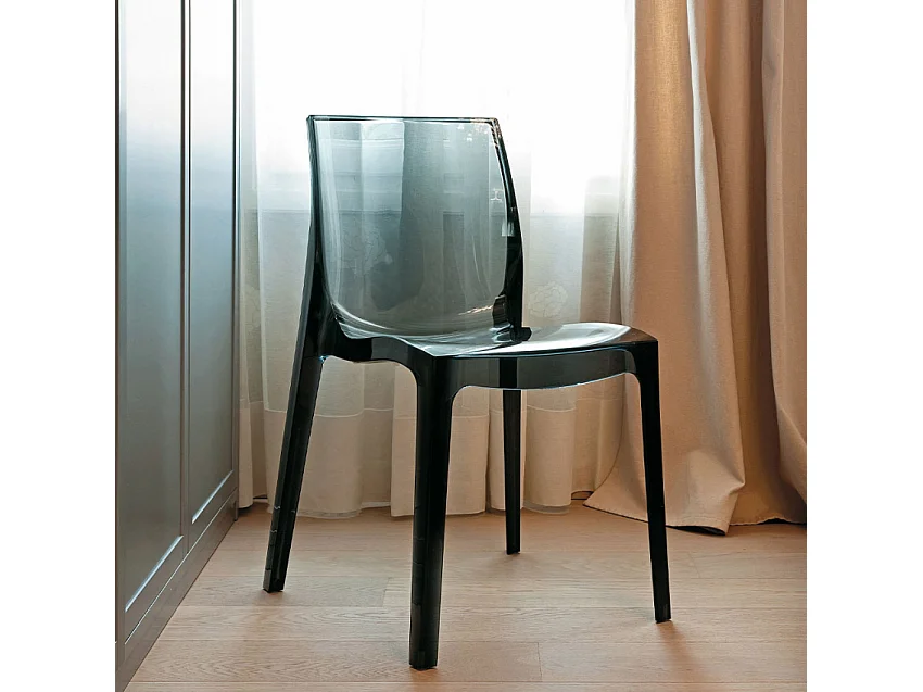 Silla transparentes cocina bar Femme Fatale Grand Soleil Diseño policarbonato - Transparente Antracita Negro