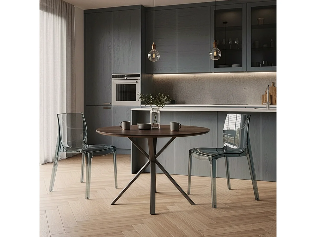 Silla transparentes cocina bar Femme Fatale Grand Soleil Diseño policarbonato - Transparente Antracita Negro