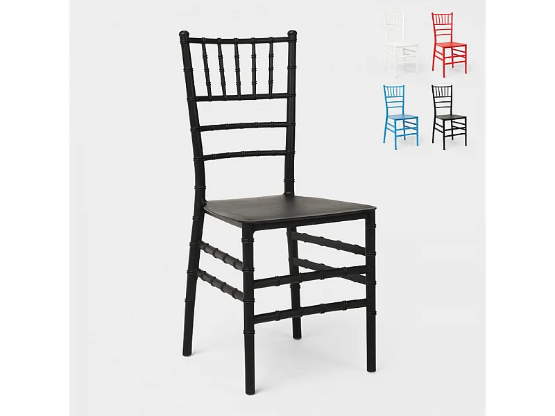 Sillas tradicionales de diseño clásico para ceremonias Chiavarina X - Negro