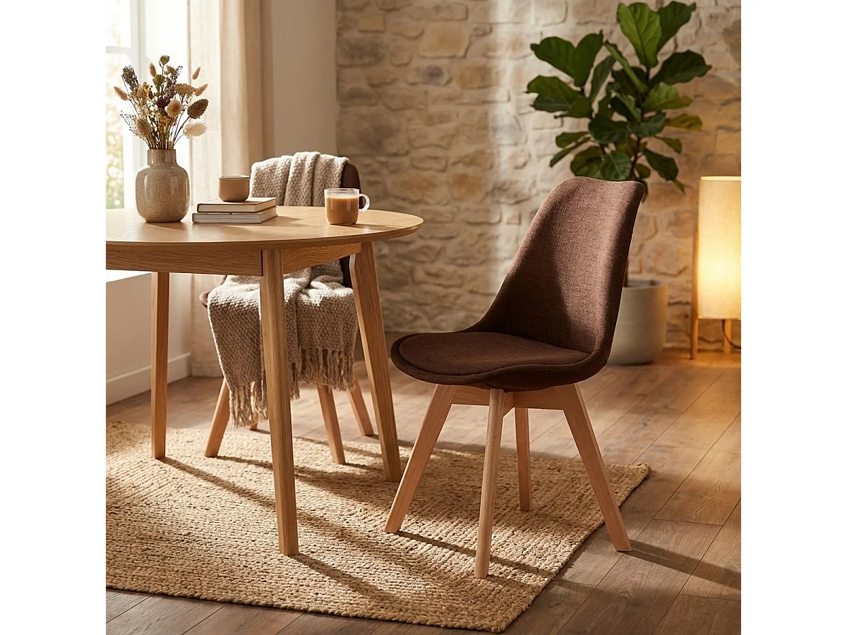 sedie con cuscino tessuto design scandinavo Goblet per cucina e bar nordica plus - Marrone