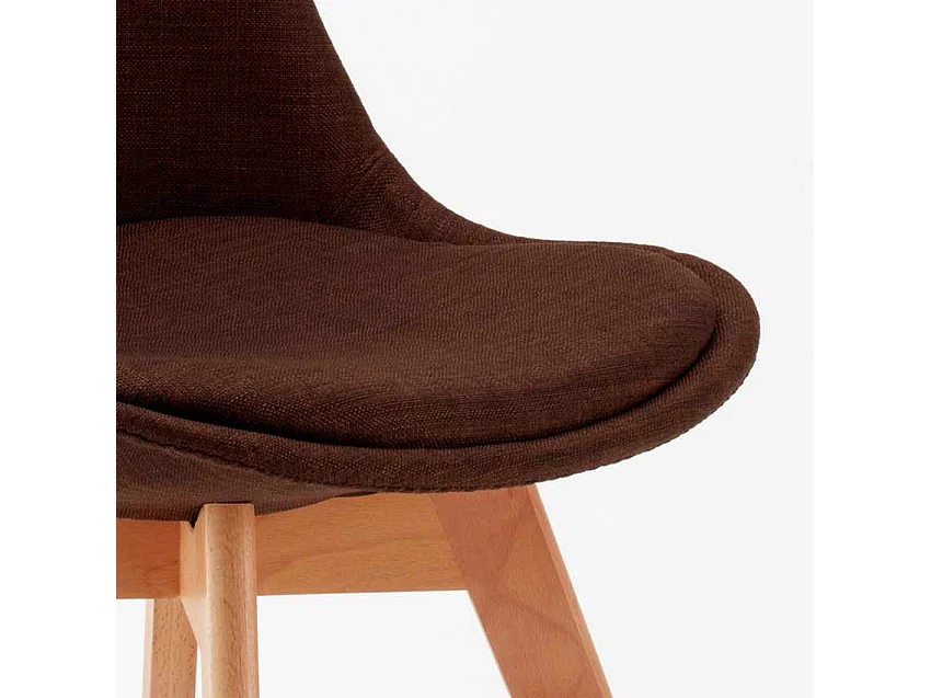 sedie con cuscino tessuto design scandinavo Goblet per cucina e bar nordica plus - Marrone