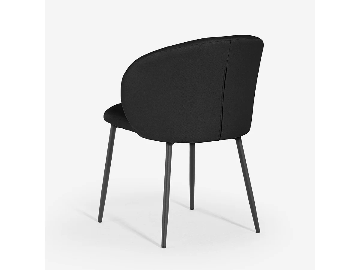 Moderner Esszimmer- und Küchenstuhl aus Designstoff Kadim - Schwarz
