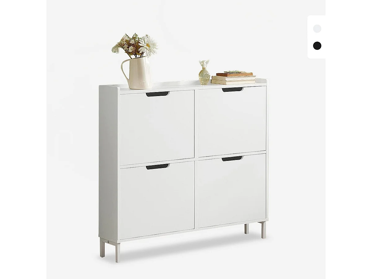 Schuhregal Schuhschrank Eingang 4 Klappfächer 8 Paar Schuhe Botes - Weiß