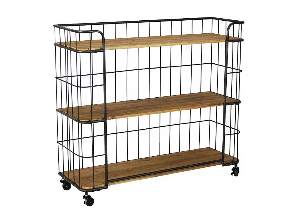 Industrielles Bücherregal mit Rollen Alban