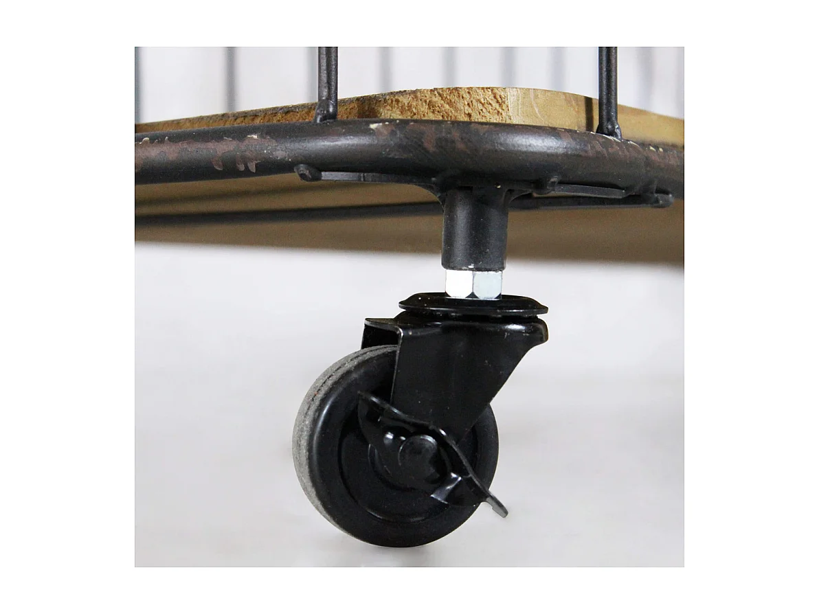 Industrielles Bücherregal mit Rollen Alban