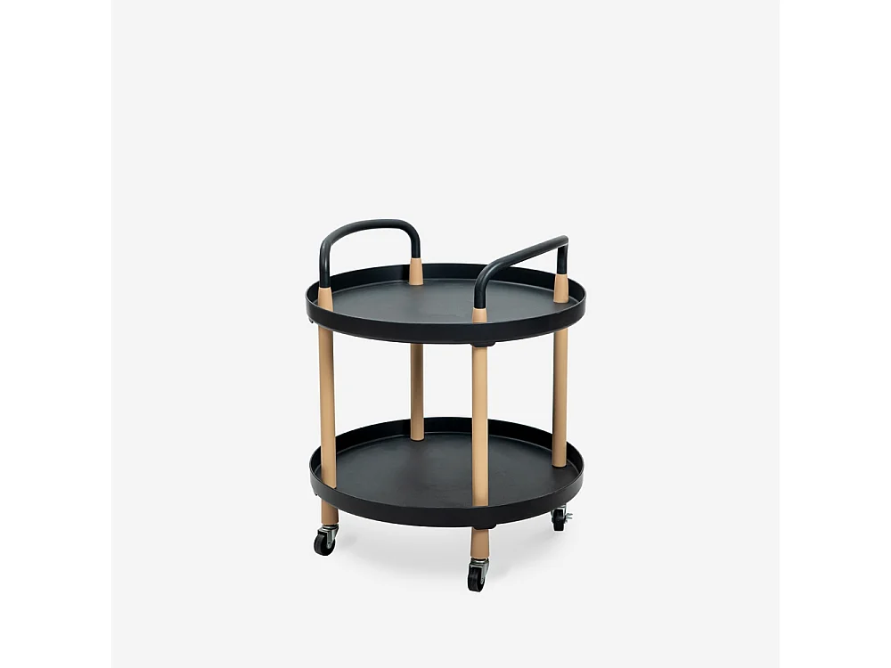 Lebensmittelwagen rund im skandinavischen Design mit Rädern Biky - Schwarz