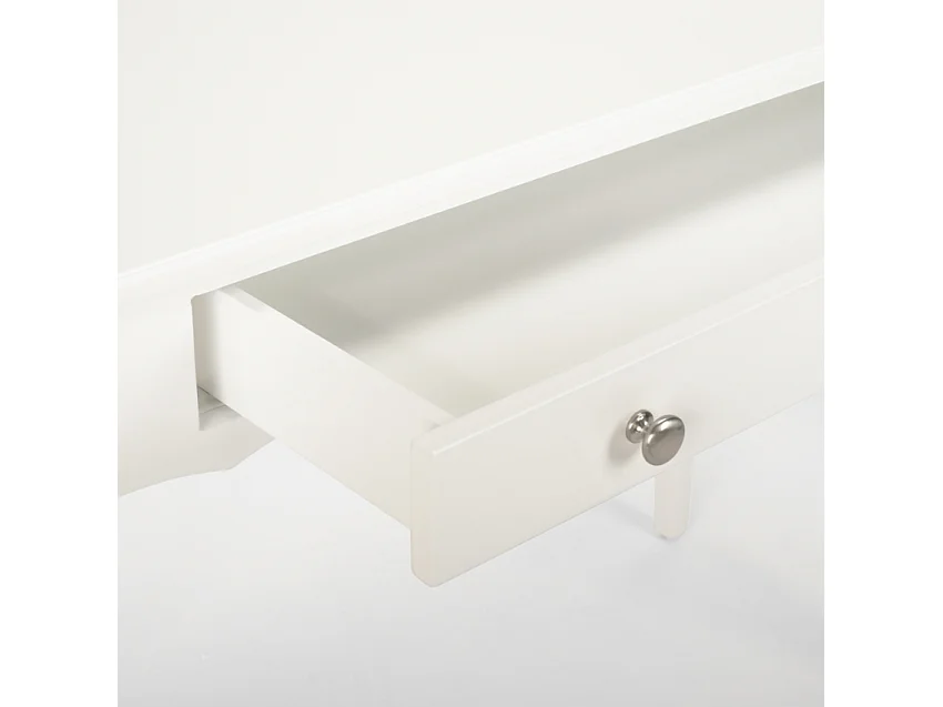 Tavolino consolle scrivania mobile ingresso shabby chic legno 106x47cm Toscano - Bianco