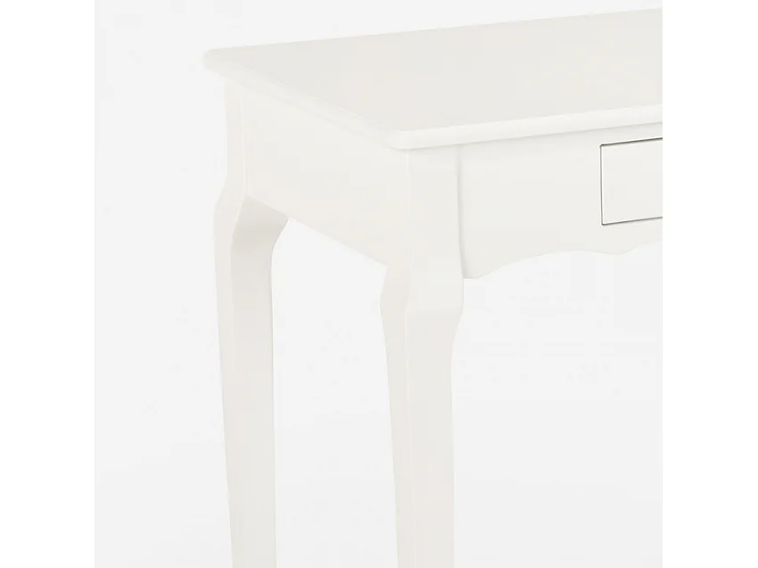 Tavolino consolle scrivania mobile ingresso shabby chic legno 106x47cm Toscano - Bianco
