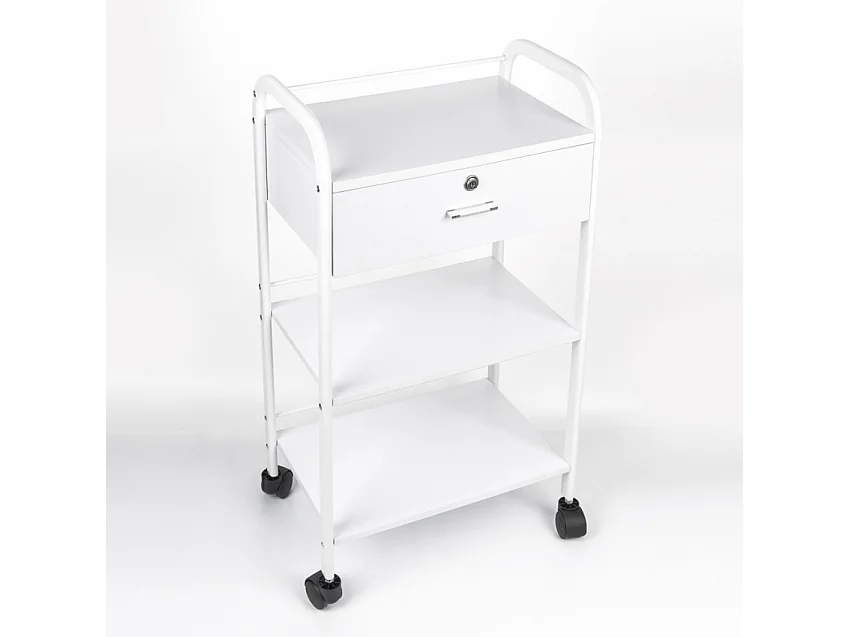 Wagen für Schönheitssalons und Friseursalons mit 4 Rädern, Schublade und Regalen Gordon