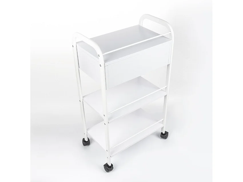 Wagen für Schönheitssalons und Friseursalons mit 4 Rädern, Schublade und Regalen Gordon