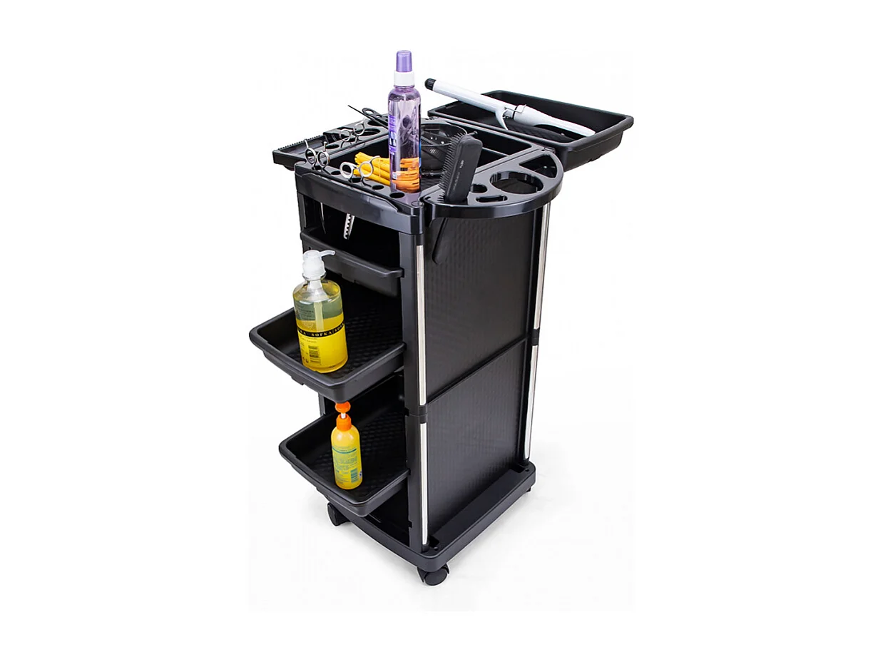 carrito portátil para peluqueros y esteticistas con ruedas y grandes compartimentos Twists
