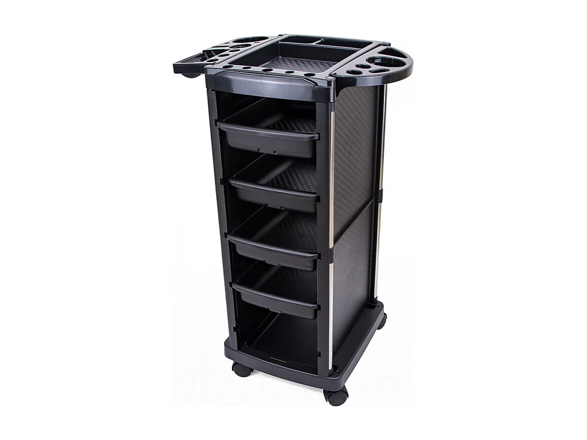 carrito portátil para peluqueros y esteticistas con ruedas y grandes compartimentos Twists