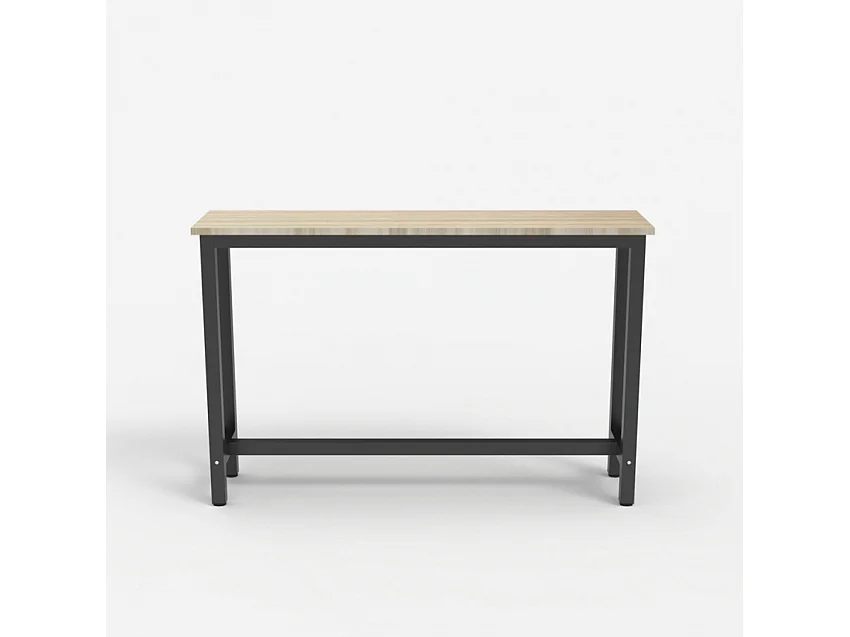 Mesa de entrada móvil 120x40cm de madera y patas de metal  Welcome light dark - Natural