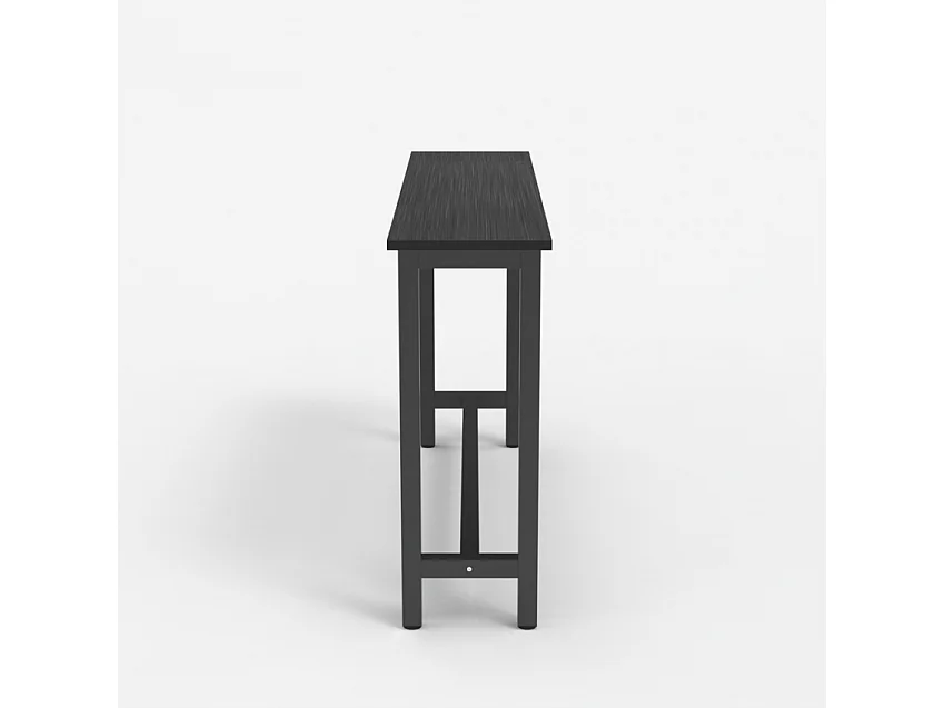 Mesa de entrada móvil 120x40cm de madera y patas de metal  Welcome light dark - Negro