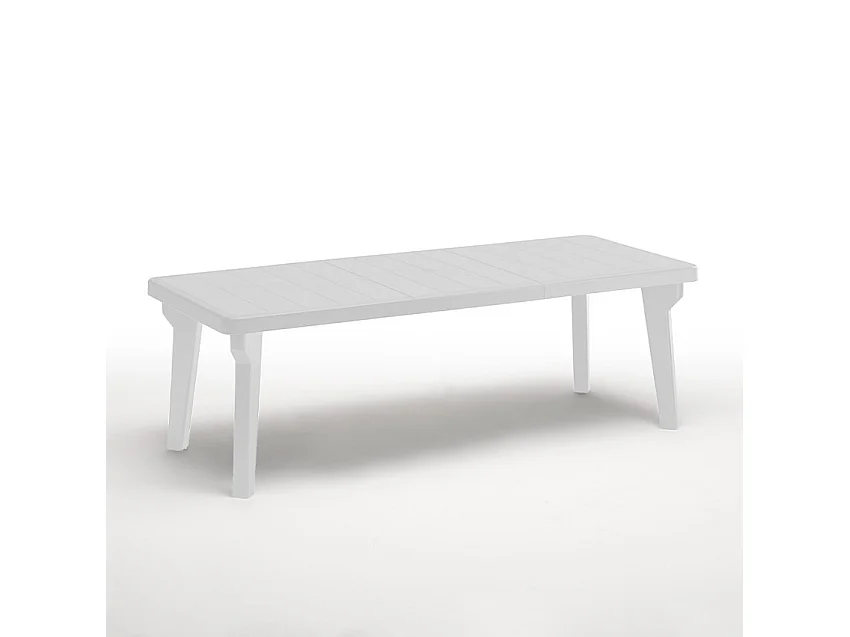 Set tavolo allungabile 160-220cm 6 sedie da giardino bianco Liri Light