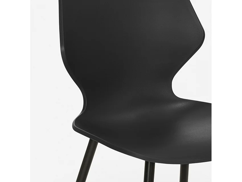 Silla de diseño moderno metal polipropileno restaurante comedor Ladysmith - Negro