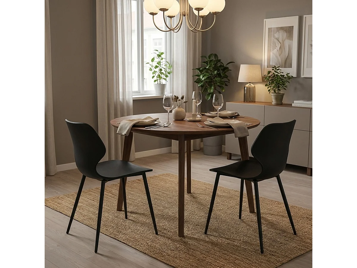 Silla de diseño moderno metal polipropileno restaurante comedor Ladysmith - Negro