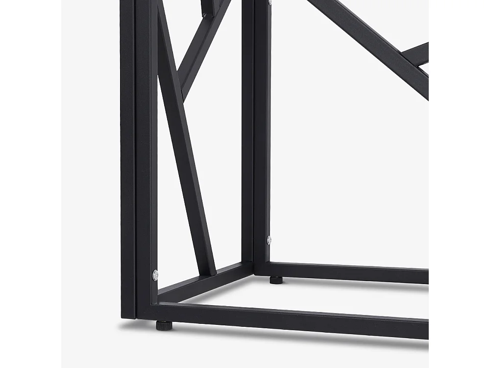 Consola para recibidor de diseño moderno de 100x40x78cm con tablero de cristal Kevin - Negro