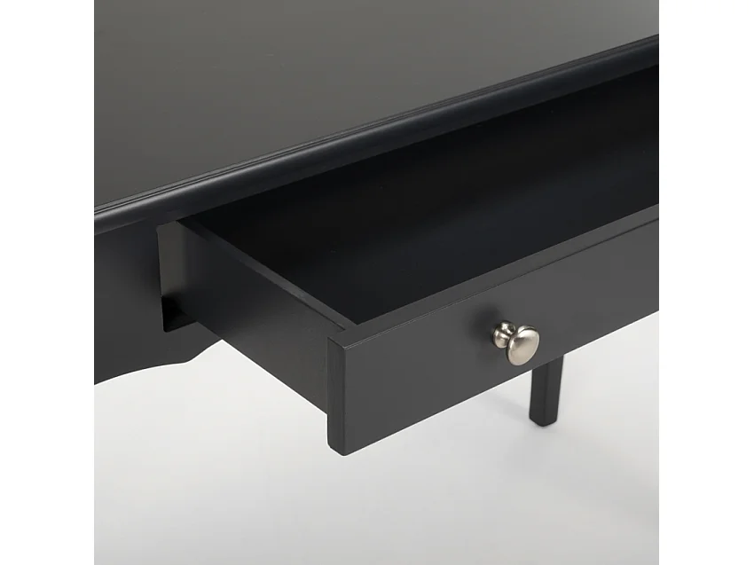 Tavolino consolle scrivania mobile ingresso shabby chic legno 106x47cm Toscano - Nero