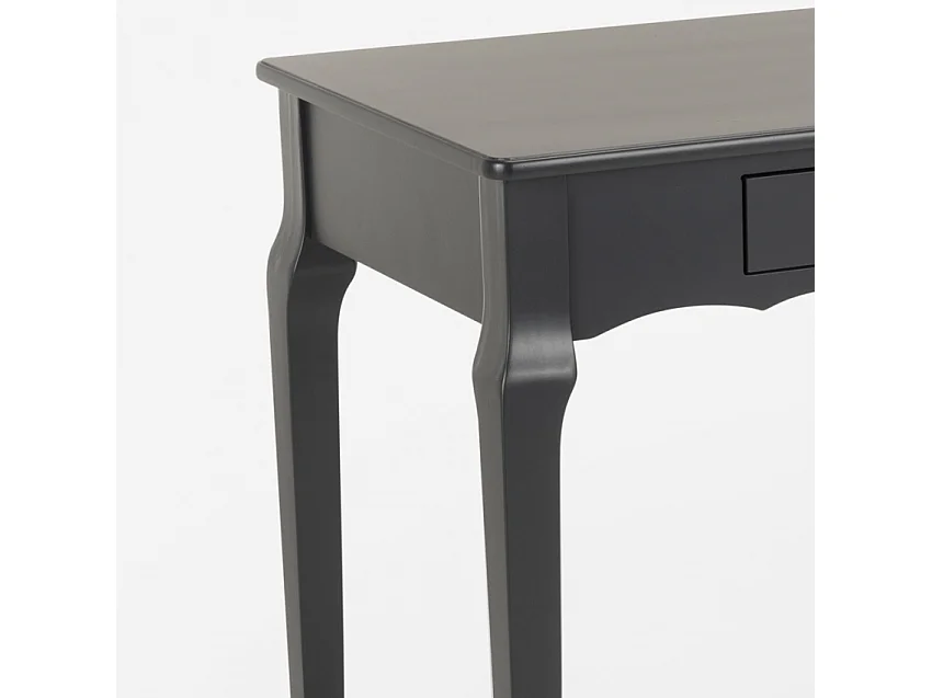 Tavolino consolle scrivania mobile ingresso shabby chic legno 106x47cm Toscano - Nero