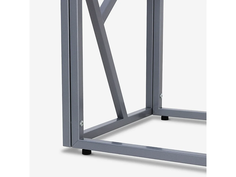 Consola para recibidor de diseño moderno de 100x40x78cm con tablero de cristal Kevin - Gris